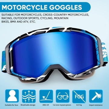 МОТОЦИКЛОВЫЕ ОЧКИ, ГОНОЧНЫЕ ПРОТИВОТУМАННЫЕ ОЧКИ