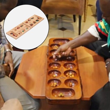 2 Set Classic Foldable Wooden Mancala Board Strategy Game Easy Store