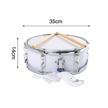 13-calowy werbel przenośne instrumenty muzyczne dla dzieci i młodzieży, białe