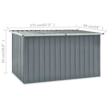 vidaXL Garden Box Серый 171 x 99 x 93 см