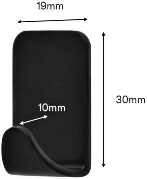 Крючки самоклеющиеся COMMAND черные 4 шт 17032MB