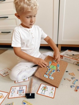 ДЕРЕВЯННЫЙ ЯЩИК ДЛЯ ГВОЗДЕЙ VIGA РОБОТИЧЕСКАЯ 45 ЭЛЕМЕНТОВ МОНТЕССОРИ