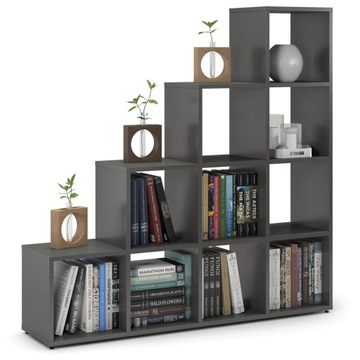 Regał Schodkowy 4.4, Komoda Grafit