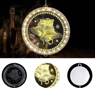 БОЛЬШОЙ ВИТРАЖ 3D СВЕТОДИОДНЫЕ СВЕТИЛЬНИКИ КОЛОКОЛЬЧИКИ 24СМ