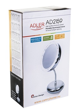 Зеркало Adler AD 2159 LED с подсветкой, стоящее на косметической ножке