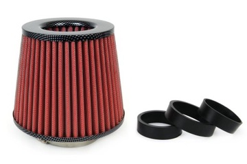 Filtr powietrza stożkowy CARBON + 3 adaptery 55-76