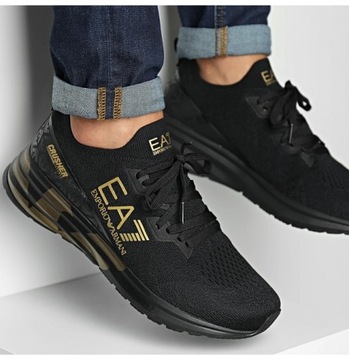 EMPORIO ARMANI EA7 sneakersy buty męskie NOWOŚĆ BLACK GOLD roz. 41.1/3