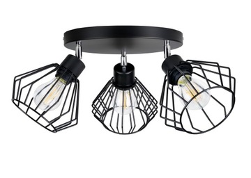 LAMPA PLAFON ŻYRANDOL LED regulowany DRUTI CZARNY