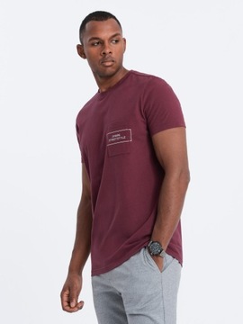 T-shirt męski bawełniany bordowy V3 S1742 XL