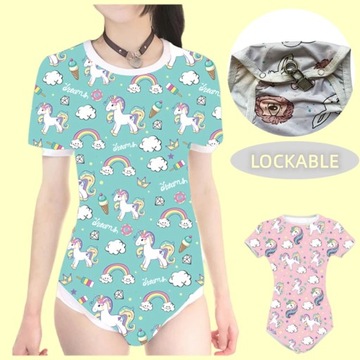 ABDL/DDLG Locking Adult Onesie Men Women Shirt Bod,