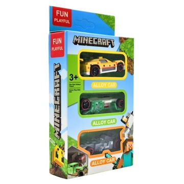 Minecraft Auta Metalowe Zestaw 3 Aut Resoraki Zabawka Dla Dzieci