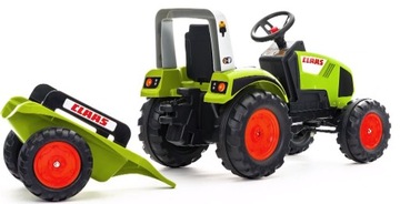 FALK TRAKTOR DZIECIĘCY CLAAS NA PEDAŁY Z PRZYCZEPĄ zielony ZABAWA dzieci