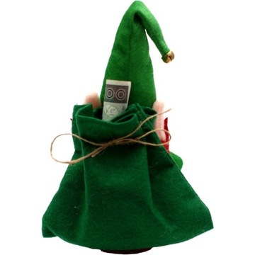 ДЕКОРАТИВНЫЙ ЭЛЬФ С ПОДАРКОМ И ПОДАРОЧНЫМ СУМКОМ НА СПИНЕ