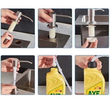 Дозатор жидкого мыла для раковины.