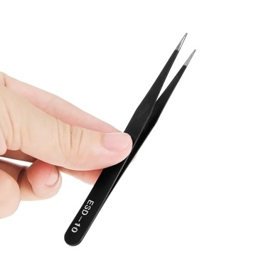 6 прецизионных пинцетов, металлические пинцеты, пинцеты для бровей, ESD RT0211