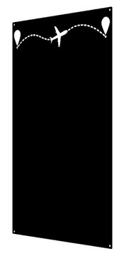 Tablica NA MAGNESY Z PODRÓŻY METALOWA Czarna LOFT Przykręcana Samolot