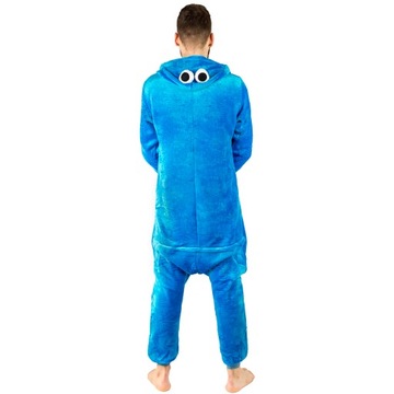 ONESIE KIGURUMI NIEBIESKI ELMO JEDNOCZĘŚCIOWA PIŻAMA PRZEBRANIE UNISEX L