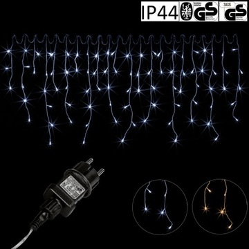 Girlanda 600LED zimna biała 15m sople zwisające IP