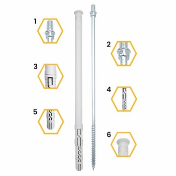 РАМКА РАСШИРЯЮЩАЯСЯ ВИНТ С ДВУМЯ РЕЗЬБОЙ 12x260 1 шт.