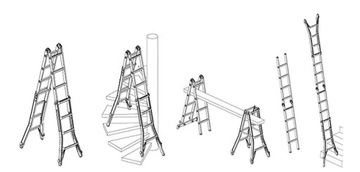 Шарнирная телескопическая лестница Krause STABILO 4x4