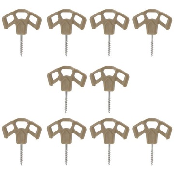 10x Deck Nails 3 Holes Equipment Lightweight Camping Tent Nails Khaki