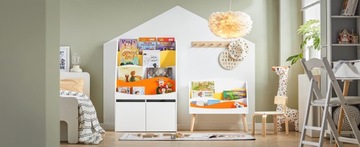 Полка для газет Шкаф Книжный шкаф Игрушки Книги Детская комната для офиса KMB19-W