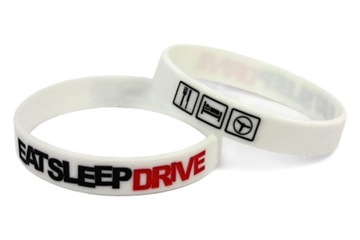 Opaska silikonowa Eat Sleep Drive Biała