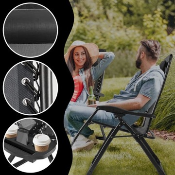 2x САДОВЫЙ ПЛЯЖНЫЙ СТУЛ ТЕРРАСНЫЙ СТУЛ ДЛЯ САДОВОЙ ТЕРРАСЫ ЧЕРНЫЙ 173см