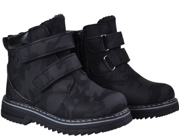 Детские зимние ботинки CAMO с застежкой-липучкой, черные r33