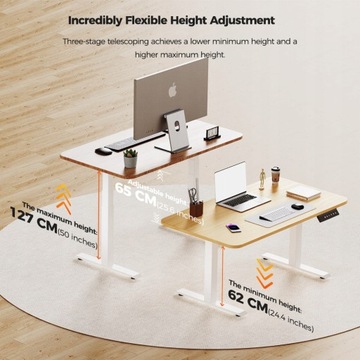 Существующий электрический каркас стола ACGAM 127 см x 170 см x 31,4 см, белый