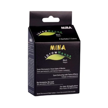 Henna pudrowa do brwi Czarna Black MINA