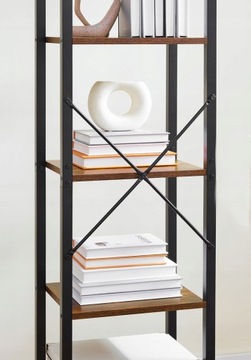УЗКИЙ книжный шкаф с 6 полками, стоячий офис 40 х 187,5 х 30 винтаж LOFT