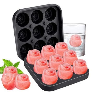 Silikonowa kostka lodu 3D Rose Ice Foremka do