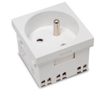 Gniazdo modułowe 230V z/u 45x45 białe EMITER E/GM