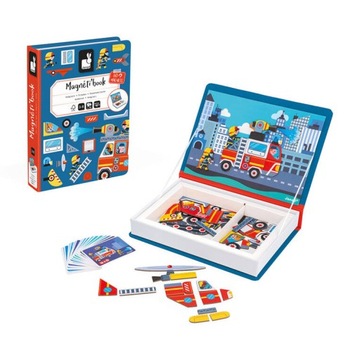 Магнитная книга FIRE BRITAIN Janod 3+ магнитный пазл 78 элементов