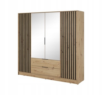 SZAFA GARDEROBA NELLY 4D 206 CM DĄB ARTISAN LUSTRO