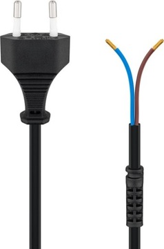 Kabel przewód wtyczka Euro do montażu czarny 1,5m