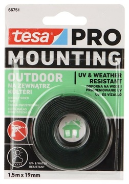 ДВУХСТОРОННЯЯ МОНТАЖНАЯ ЛЕНТА МОНТАЖНАЯ-PRO/OUTDOOR/1,5X19 TESA