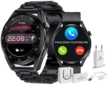 ZEGAREK SMARTWATCH MĘSKI CZARNY SPORTOWY ROZMOWY