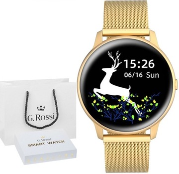 Женские часы SMARTWATCH Gold G. Rossi Elegant Для подарка Меню PL