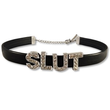SEKSOWNA SKÓRZANA OBROŻA CHOKER - 