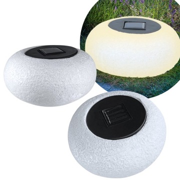 KAMIEŃ SOLARNY LED 15x7CM LAMPA SOLARNA DO OGRODU