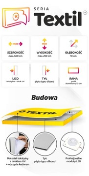 Рекламный световой короб TEXTIL 100х75см