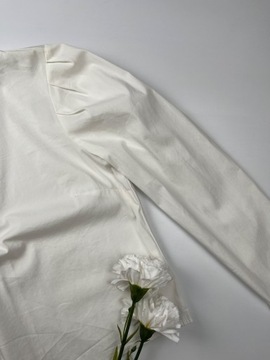 Biała bluzka damska z bufiastymi rękawami crop top basic HOUSE r. XS