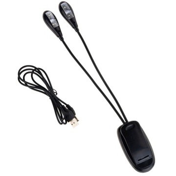 ДВОЙНАЯ USB-ЛАМПА С ЗАЖИМОМ ДЛЯ ЧТЕНИЯ