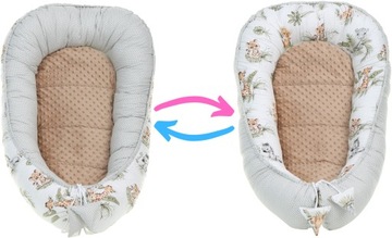 НАБОР ДЕТСКОГО КОКОНА NEST MINKY PIECE XXL BABYMAM, 7 ЭЛЕМЕНТОВ.