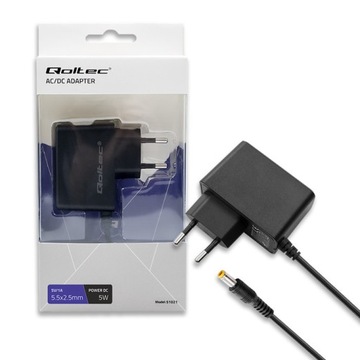 Qoltec Zasilacz wtyczkowy 5W 5V 1A 5.5*2.5