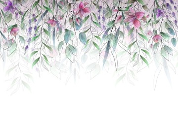 FOTOTAPETA KWIATY LIŚCIE 400x280 b-C-10277-a-a