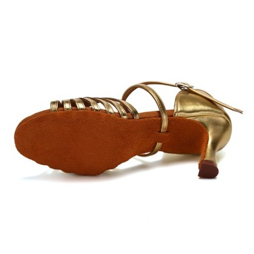 BUTY DO TAŃCA TANECZNE POŁYSKUJĄCE ZŁOTE 7,5cm