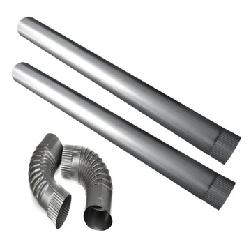 Zestaw do pieca 2xRura+2kolano Fi120 Gruba Blacha